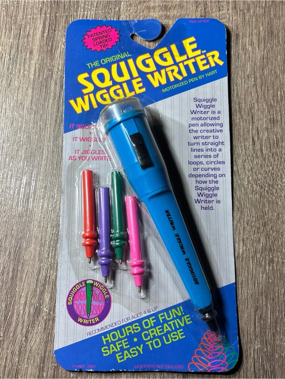 Squiggle Wiggle Writer Sensory Motorized Vibrating Pen VTG 1991 New! 5 Colors
